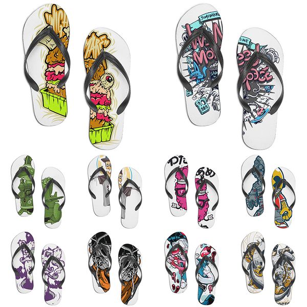 

men women custom slippers cartoon design anime diy word black white blue red purple mens colorful trainer 174