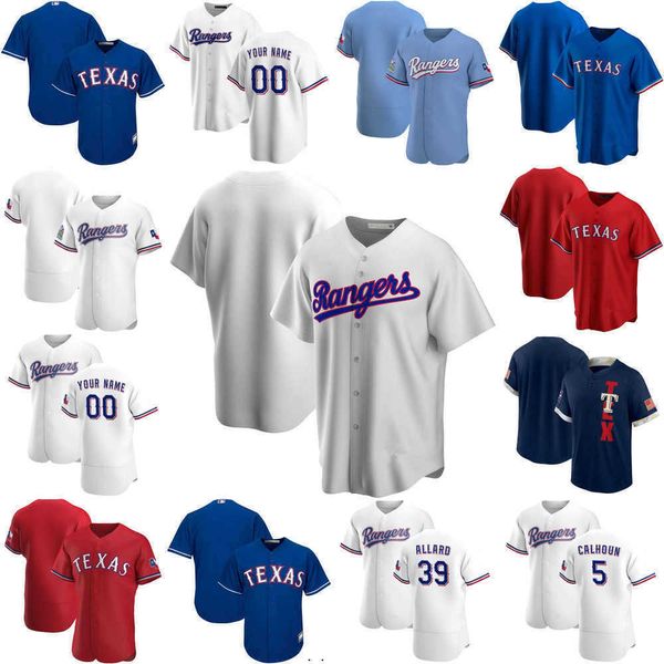 

baseball jerseys custom jersey mens women youth texas''rangers''39 kolby allard 5 willie calhoun 41 eli white baseball j, Blue;black