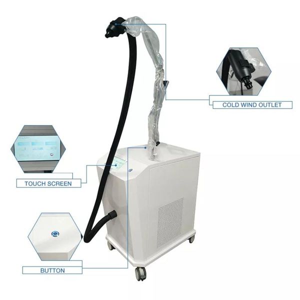 

low temperature air cooling machine for laser treatment 1250w beauty salon reduce pain device air coolers factory price, Black