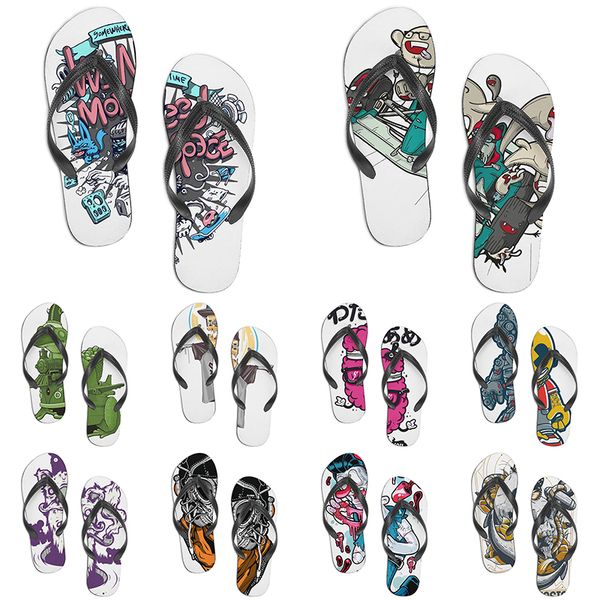 

men women custom slippers cartoon design anime diy word black white blue red purple mens colorful trainer 161