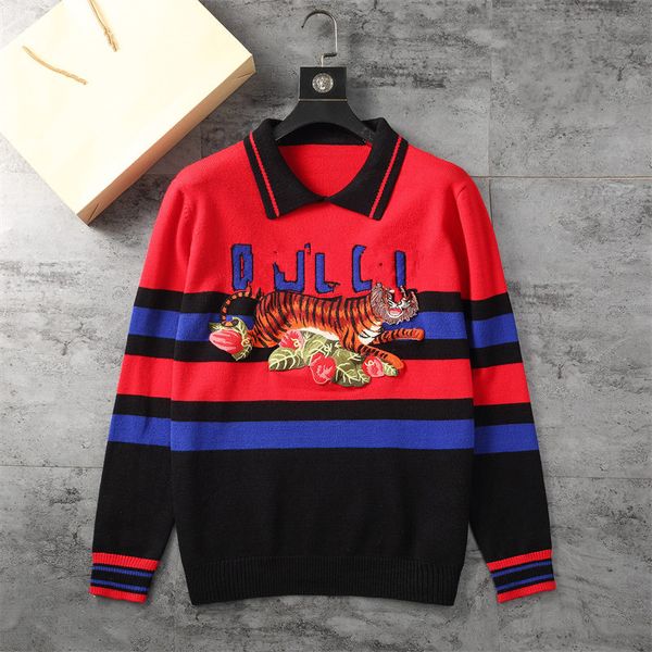 

men's sweater black white checked stripe brand pullover casual classic letters various styles designer luxury comfort anti pilling -3x, White;black