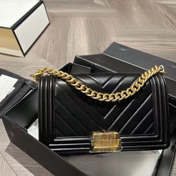 

designer bag luxury handbag fashion messenger bag classic le boy women v-grain leather square shape flap shoulder sling vintage cc bags