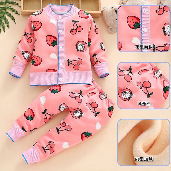 

clothing sets children clothes boys girls knit 2pcs winter warm suit kids cardigan outerwear pants outfits 0 4 years 221118, White