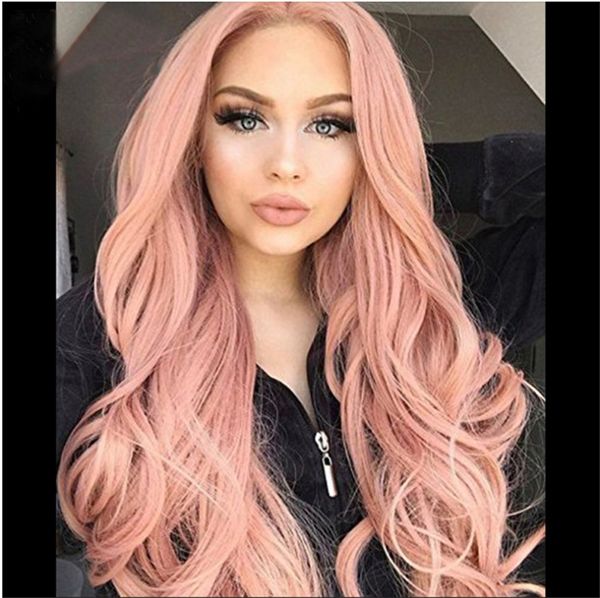

wavy pink wig costume long synthetic hair woodfestival colored carnival wigs for women cosplay blue black purple green rainbow grey