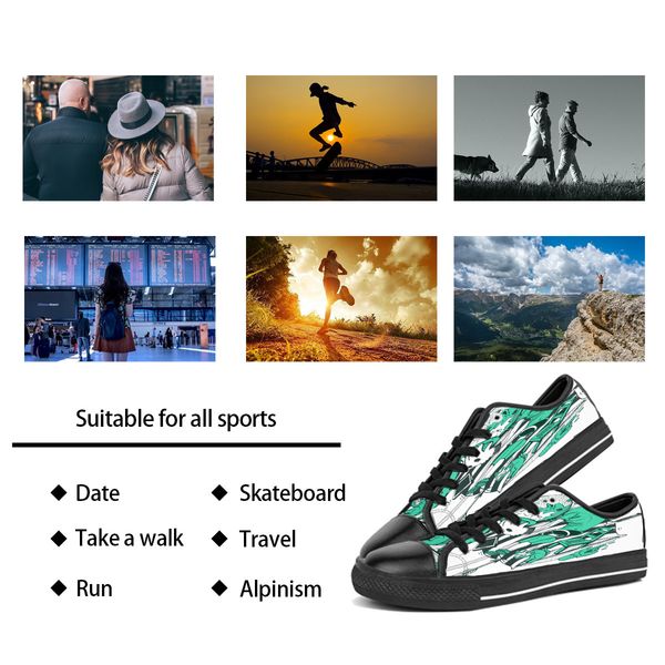 

men women diy custom shoes low canvas skateboard sneakers triple black customization uv printing sports sneakers br299