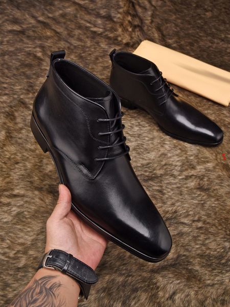 

2023 mens fashion boots booties winter sneakers designer man leather nylon fabric men ankle biker australia size us 6.5-11 -m0127, Black