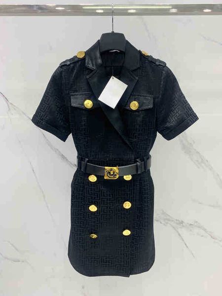 

womens designer dresses balm full body letter logo embroidery print suit skirt luxury texture logo belt maxi dresses for women, Black;gray