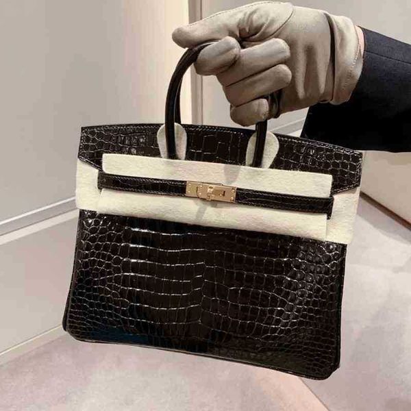 

bags birkins designer handbag crocodile leather women's 2022 fashion leather commuter versatile tote bag