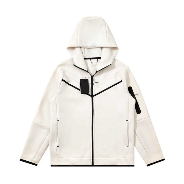

designer tech fleeces jacket men women hoodie long sleeve womens mens jackets zip up hoodies sweatshirts techfleece thick loose cardigan siz, Black