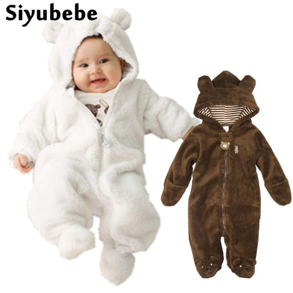 

rompers autumn winter baby bear style coral fleece brand hooded jumpsuit girls boy romper born toddle clothing 09m 221117, Blue