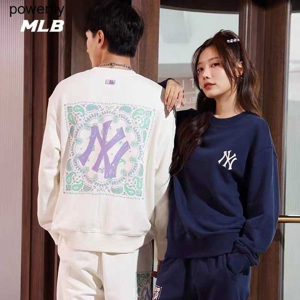 

men's hoodies designer sweatshirts mlb autumn new cashew flower round neck pullover sweatshirt cotton print loose sweatshirt hoodie, Black