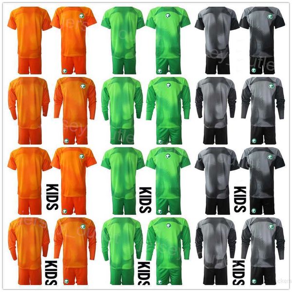 

national team goalkeeper saudi arabia soccer mohammed al-rubaie jersey set 2022 world cup long sleeve mohammed al-owais nawaf alaqidi footba, Black