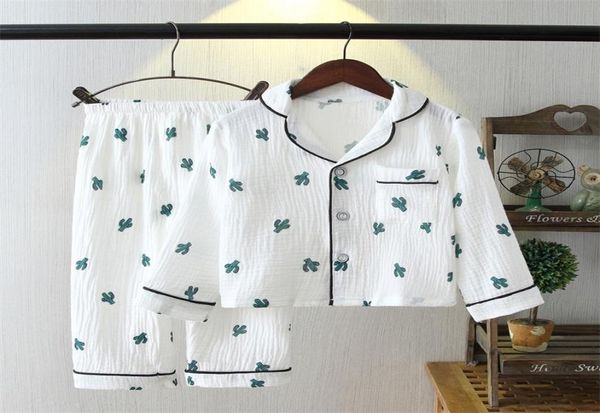 

spring and summer children039s cotton gauze pajamas girls boys cotton yarn children039s thin long sleeve short sleeve home c5139935, Blue;red