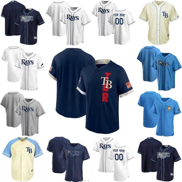 

2022 custom jersey mens women tampa''bay''rays''72 yonny chirinos 26 man ji choi 47 oliver drake 29 pete fairb, Blue;black