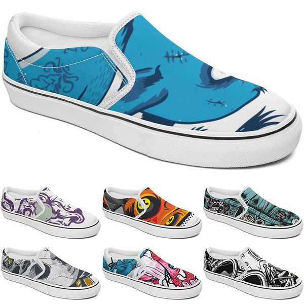 

canvas slip-on summercustom shoe shoes customized sneakers men women blue red green classic custom comfortable low platform sneaker color5, Black
