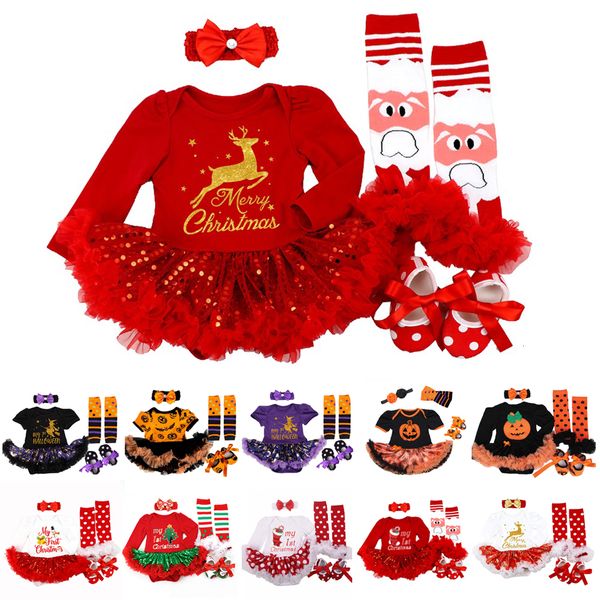 

rompers my 1st christmas baby girls romper sets xmas party dress set halloween costume clothes clothing 4pcs christmas's gifts 221117, Blue