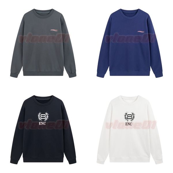 

designer mens classic logo print hoodies autumn winter round neck sweatshirts couples casual size xs, Black