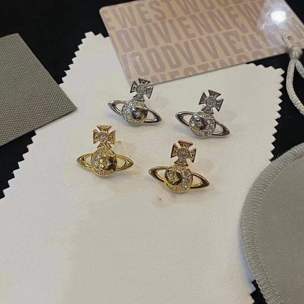 

square cross earth rhinestone 925 silver needle earrings brass earrings premium earrings female, Golden;silver
