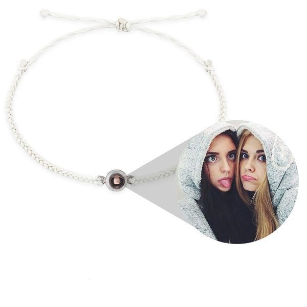 

charm bracelets personalized circle po bracelet rope adjustable stainless steel bead pendant couple valentine day gift ie 221118, Golden;silver