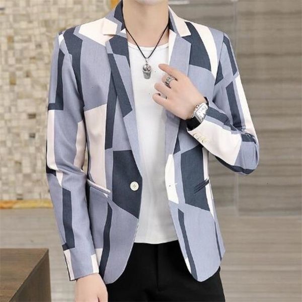 

mens suits blazers suit slim fashion coat printing trend 221117, White;black