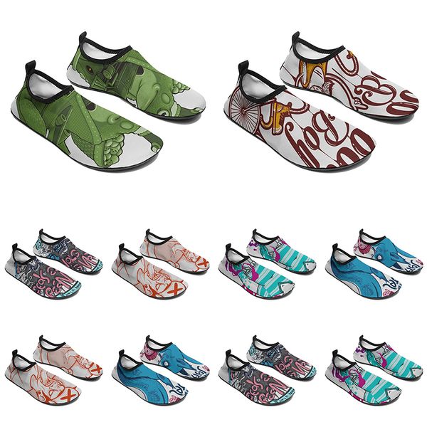 

men women custom water shoes cartoon animal design diy word black white blue red color mens trainer 194