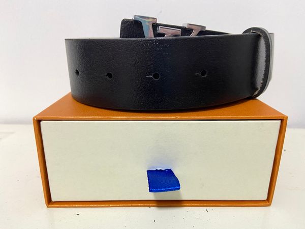 

2023 men's designer belt classic fashion luxury casual letter l smooth buckle women's men's belt 3.8cm wide, fast delivery a1, Black;brown