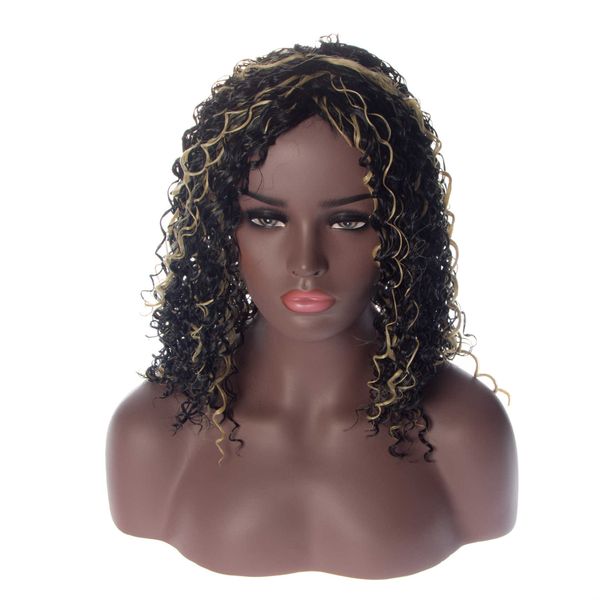 

women's wigs special black small roll explosive head chemical fiber headcover