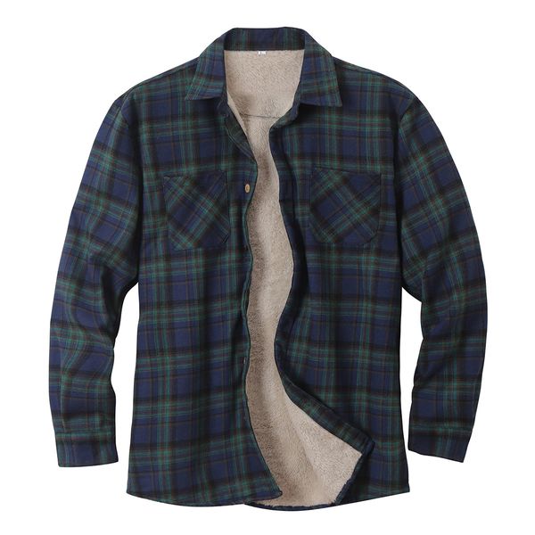 

autumn and winter 2022 new plaid plush thickened warm shirt jacket, Black;brown