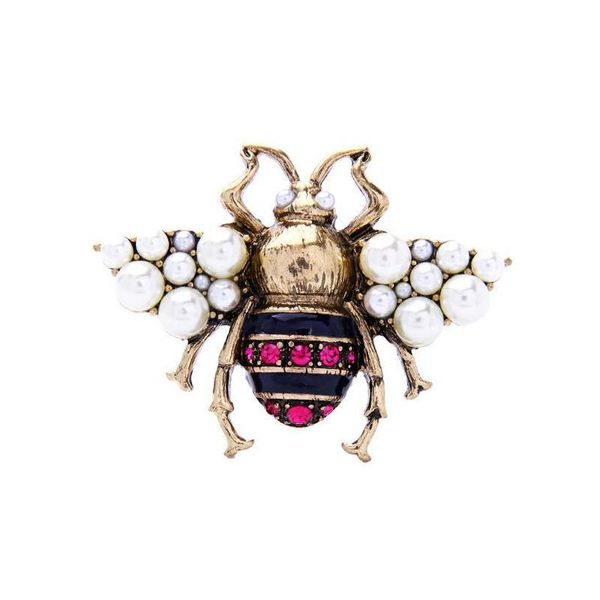 

pins brooches pins brooches vintage antique metal imitation pearl insect bee pin fashion highend jewelry females suits coat for wom dhziy, Gray