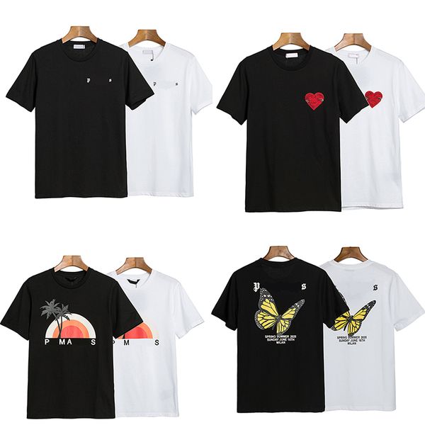 

mens designer t shirt palm letter print graffiti short sleeved fashion angel womens casual comfortable t-shirt, White;black