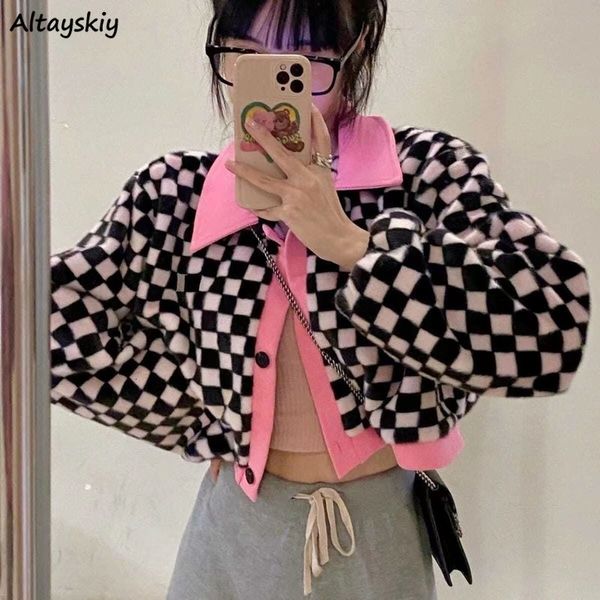 

women s jackets basic women plaid cool sweet bf fashion long sleeve loose students girl jaqueta feminina all match female clothing soft 2211, Black;brown