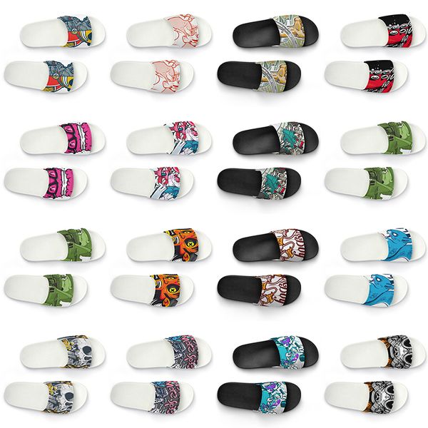 

men women custom slippers shoes artoon animal design diy word black white blue red mens trainer 310