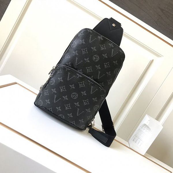 

100% genuine leather 5 colors luxurys designer avenue shoulder bags men zipper crossbody bag fashion leather sporty travel outdoor packs
