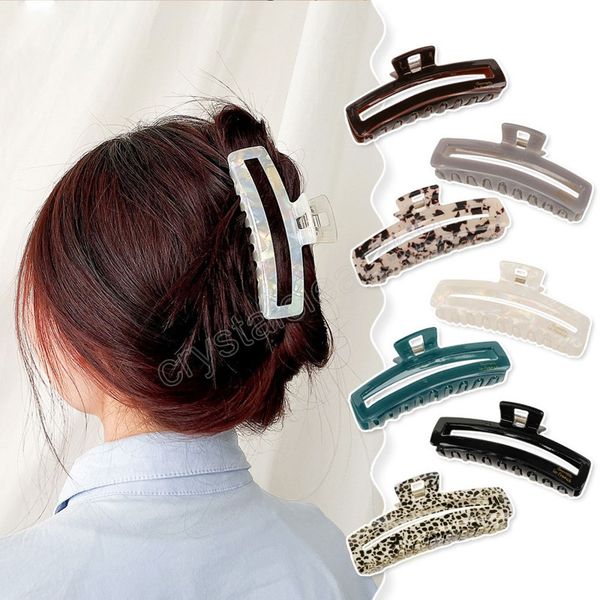 

11.5cm fashion geometric hair claw for women girl acetic acid hairclips crab ins simple girls headwear hair accessories, Slivery;white