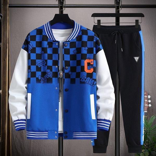 

mens tracksuits baseball uniform jacket sets letter print casual singlebreasted hip hop sports twopiece harajuku 221118, Gray