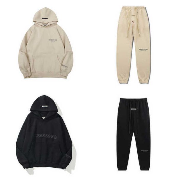 

men's luxury classic tracksuits sweatshirts letter essentials hoodies men women sportswear pants hooded sweater casual pullover couple, Gray