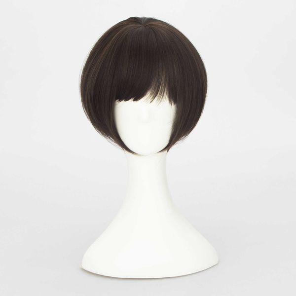 

women's wigs straight cute hsome girls' short hair high temperature silk men's and head cover, Black