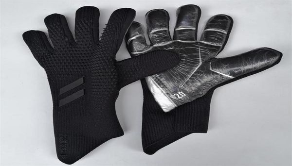 

professional kids mens goalkeeper gloves thick latex football without finger protection keeper gloves goalie training gloves2556, Black