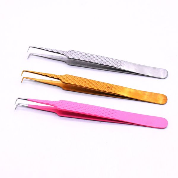 

stainless steel 90 degree volume tweezers for mega classic eyelash extension techniques