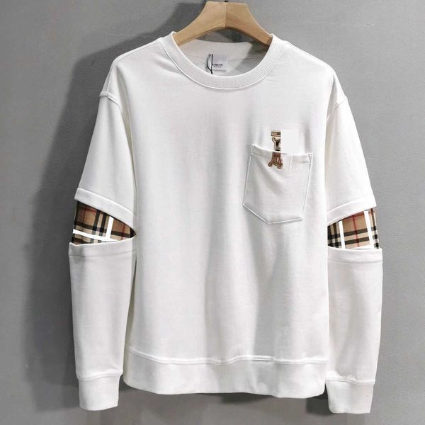 

men's hoodie luxury designer classic checkered stitching embroidery 100% cotton multiple styles retro winter hoodie long sleeve casual, Black