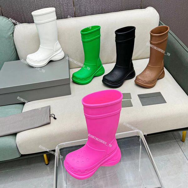 

designer rain boots men women bootss cross boot pink black green outdoor shoes winter rubber platform booties