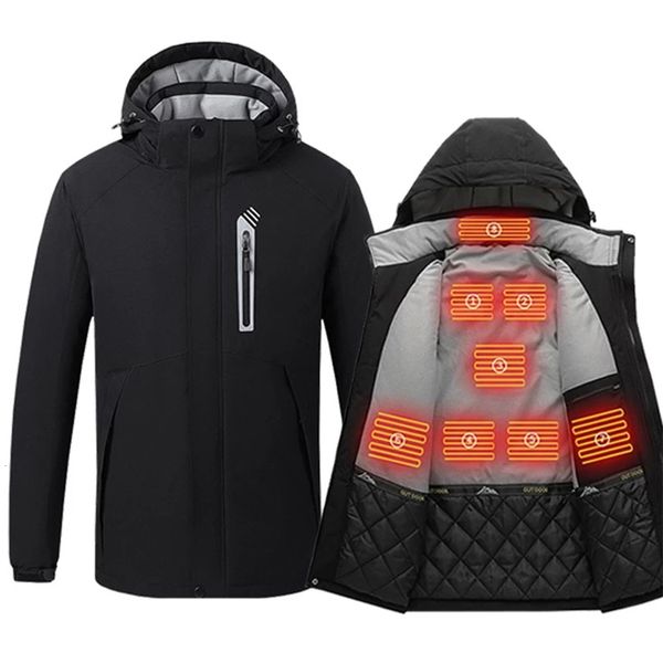 

men's jackets wjjdfc heating jacket men 8 zone winter electric heated clothes usb charging waterproof windbreaker heat outdoor skiing c, Black;brown