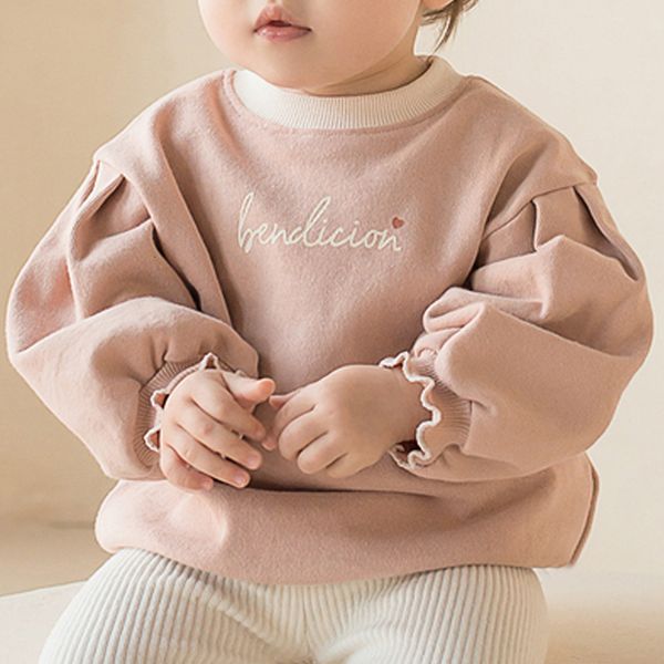 

pullover melario spring autumn girls baby cute letter bubble sleeve casual sweatshirts letter girls hooded sweatshirt pink 221118, Blue