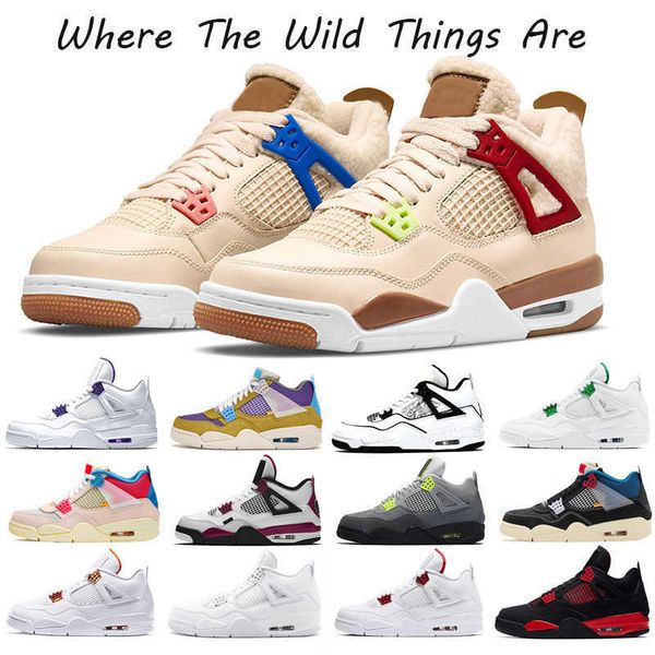

sneaker 2023 basketball shoes authentic mens women jumpman 4s basketball shoes 4 cement black cat cactus jack military thunder shimmer guava