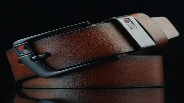 

men leather belt buckle luxury designer belts cowskin fashion strap male jeans for man cowboy 2205245878047, Black;brown