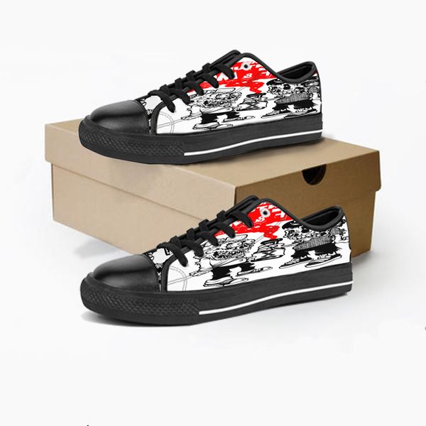 

men women diy custom shoes low canvas skateboard sneakers triple black customization uv printing sports sneakers kaola 173-25