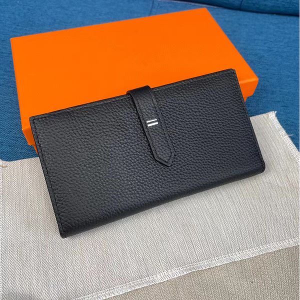 

7a fashion women wallet genuine leather wallets hasp wallets lady ladies long classical purse built in zipper multiple card slots with box, Red;black