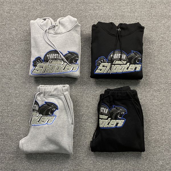 

men's tracksuits tiger head series embroidered trapstar hoodie men women high-quality autumn winter sports casual wear street fashion s, Gray