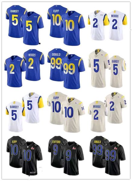 

2023 football jerseys los angeles''rams''men women youth 3 odell beckham jr. 40 von miller 99 aaron donald 9 matthew sta, Black;red