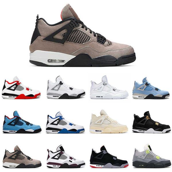 

taupe haze university blue mens basketball shoes 4s 4 sail black cat fire red trainer sneakers 7-13